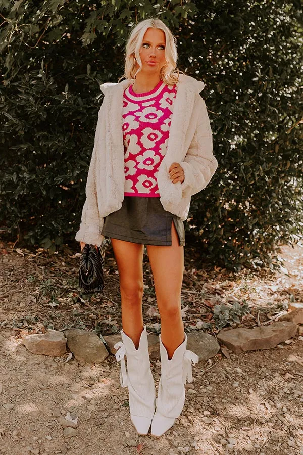 Block Party Cutie Floral Knit Top in Pink sold by Impressions product image thumbnail 5