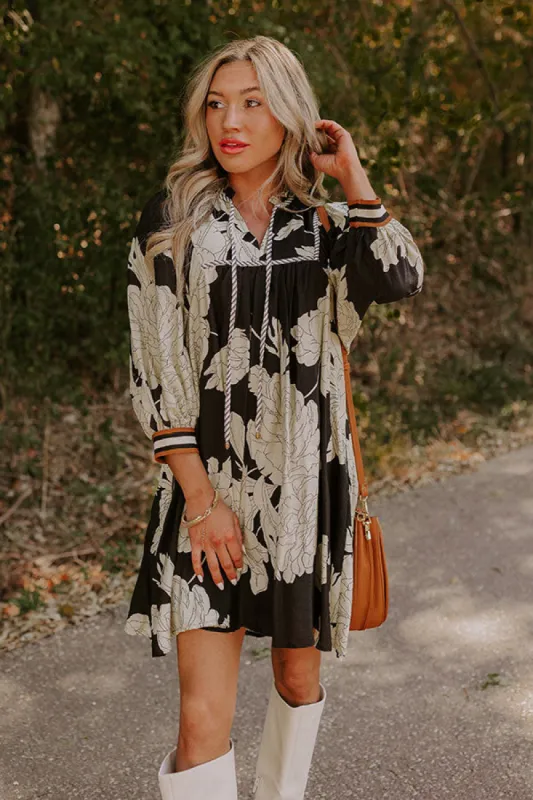 Vineyard Stroll Floral Mini Dress sold by Impressions