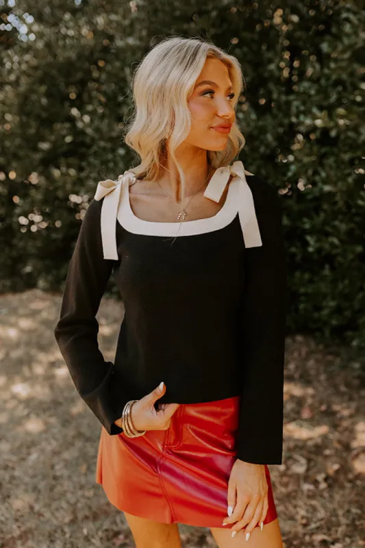 Small Town Bistro Knit Top in Black sold by Impressions