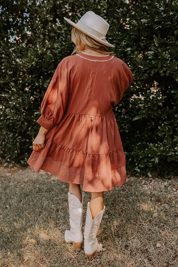 Dreamy Moment Mini Dress in Rust sold by Impressions product image thumbnail 5