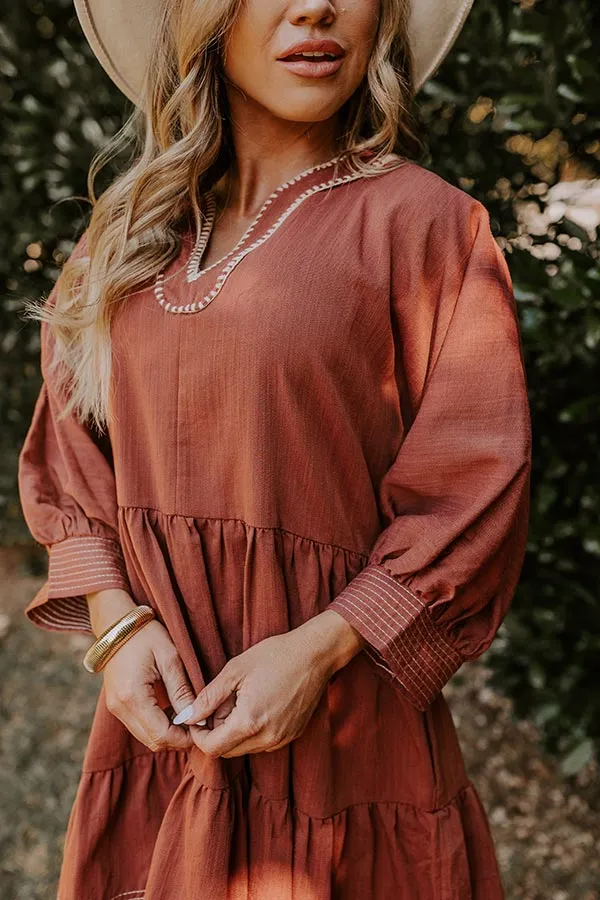 Dreamy Moment Mini Dress in Rust sold by Impressions product image thumbnail 3