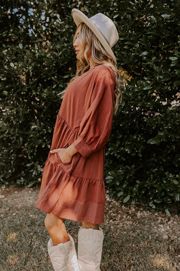 Dreamy Moment Mini Dress in Rust sold by Impressions product image thumbnail 4