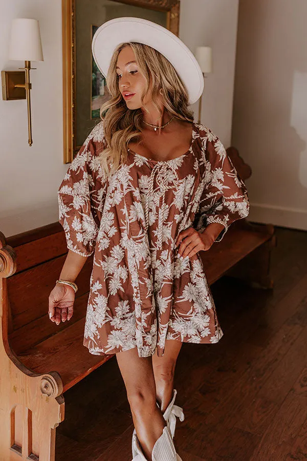 Vino On The Veranda Floral Romper in Chocolate sold by Impressions