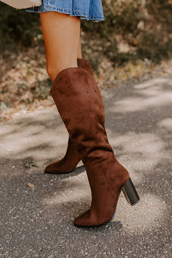 The Aria Faux Suede Knee High Boot in Chocolate sold by Impressions product image thumbnail 2