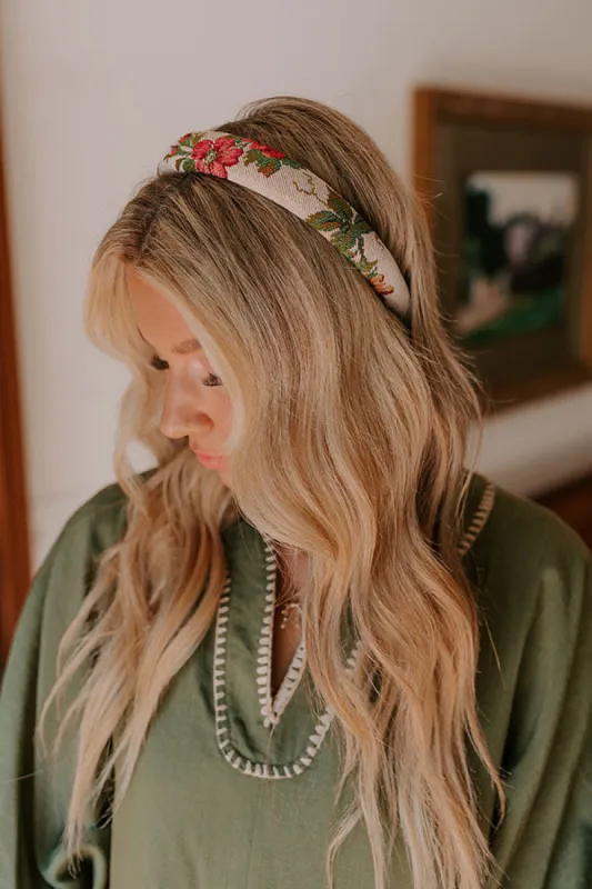 For The Love Of Floral Headband in Oatmeal sold by Impressions