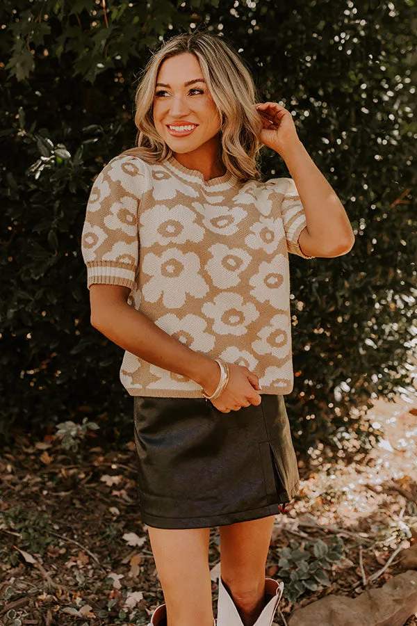 Block Party Cutie Floral Knit Top in Beige sold by Impressions product image thumbnail 3