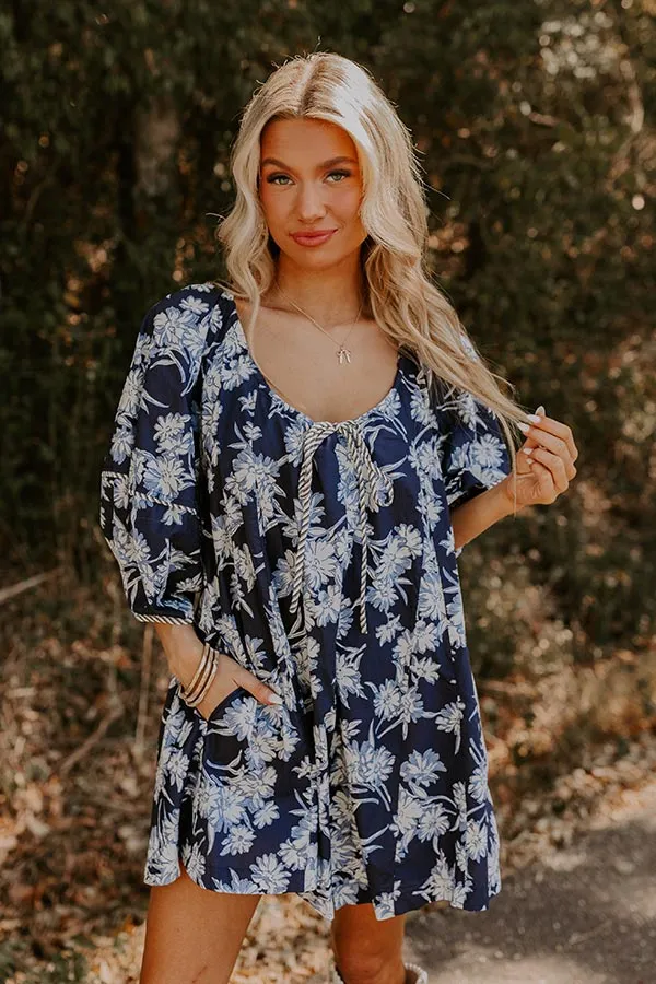 Vino On The Veranda Floral Romper in Navy sold by Impressions product image thumbnail 3