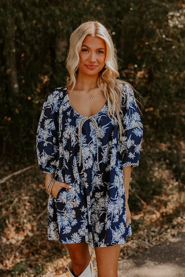 Vino On The Veranda Floral Romper in Navy sold by Impressions product image thumbnail 4