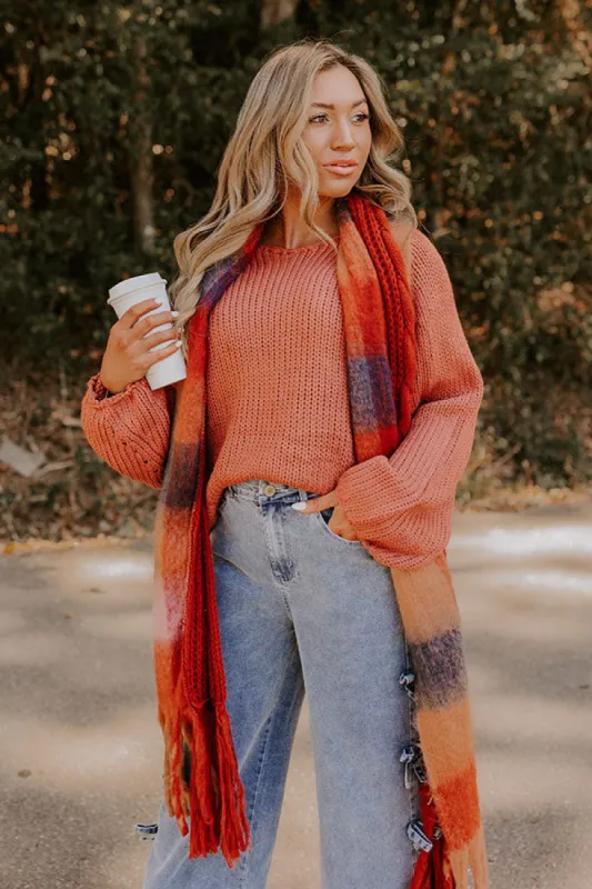 Cozy A La Mode Knit Sweater in Rust sold by Impressions