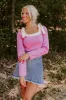 Small Town Bistro Knit Top in Pink sold by Impressions