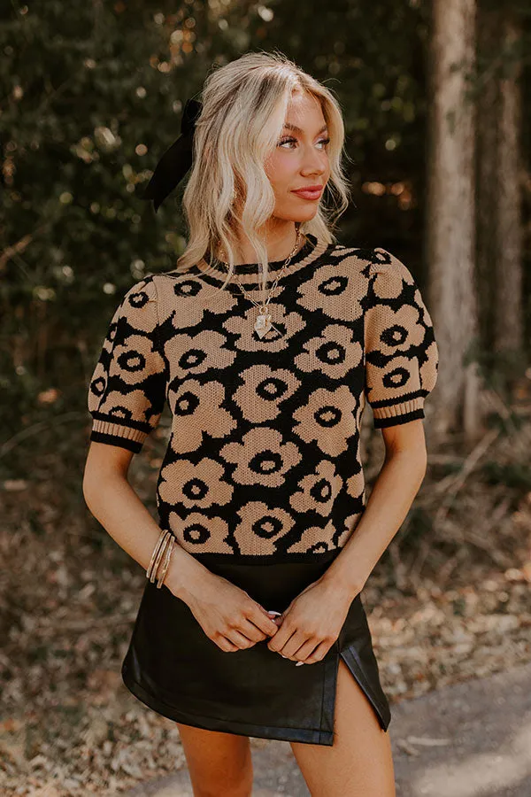 Block Party Cutie Floral Knit Top in Black sold by Impressions product image thumbnail 3