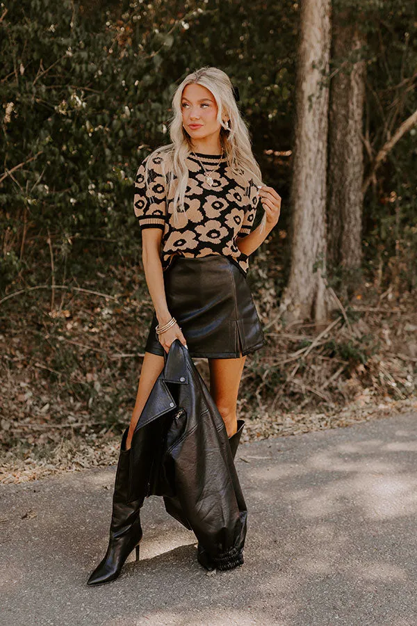 Block Party Cutie Floral Knit Top in Black sold by Impressions product image thumbnail 4