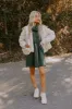 Coffee Shop Cutie Drawstring Mini Dress in Hunter Green sold by Impressions