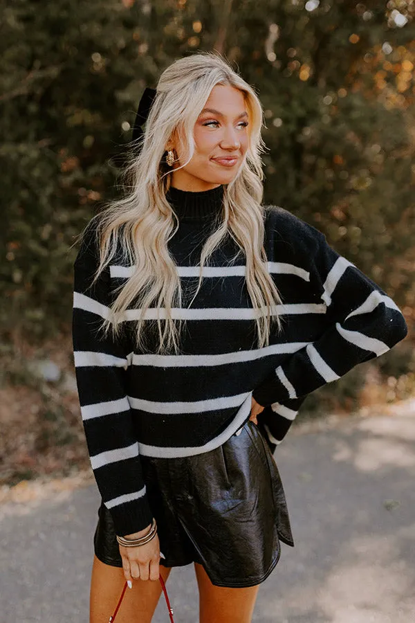 Cue The Chic Stripe Sweater in Black sold by Impressions product image thumbnail 3