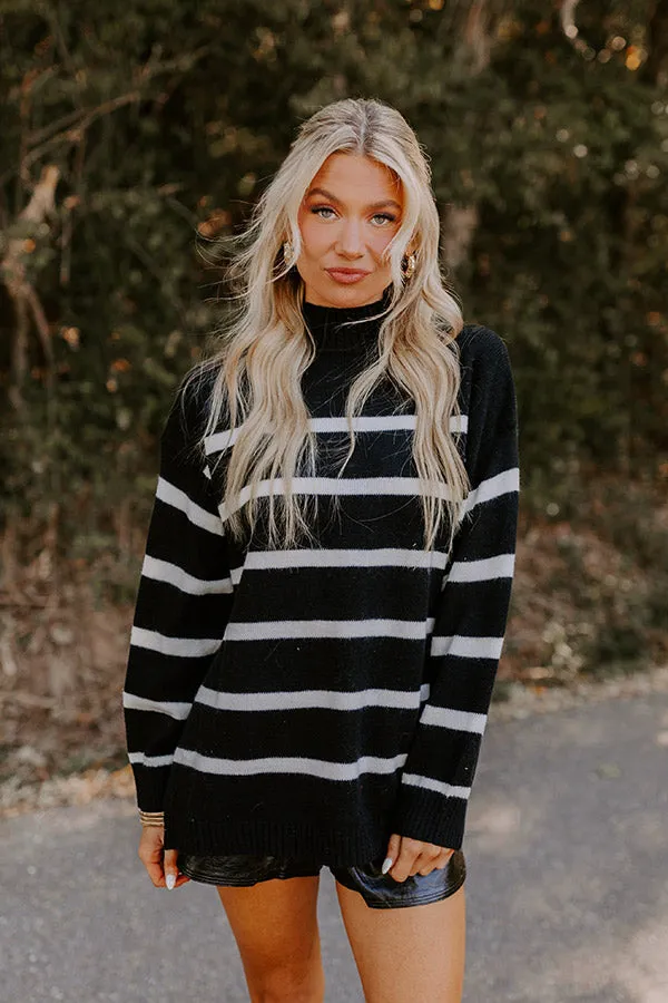 Cue The Chic Stripe Sweater in Black sold by Impressions product image thumbnail 2