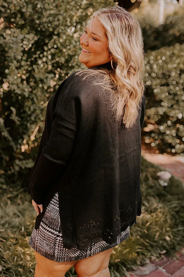 Kind Glance Eyelet Sweater in Black Curves sold by Impressions product image thumbnail 5