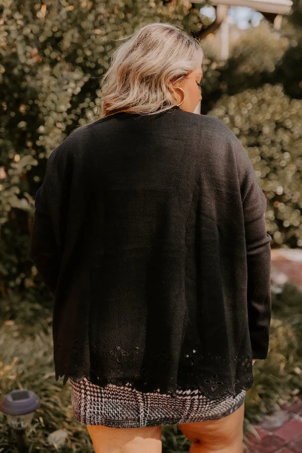 Kind Glance Eyelet Sweater in Black Curves sold by Impressions product image thumbnail 3