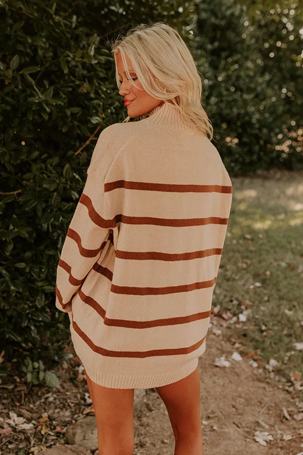 Cue The Chic Stripe Sweater in Iced Latte sold by Impressions product image thumbnail 4