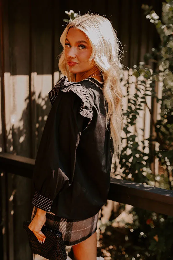 Chic Moment Ruffle Top in Black sold by Impressions product image thumbnail 2