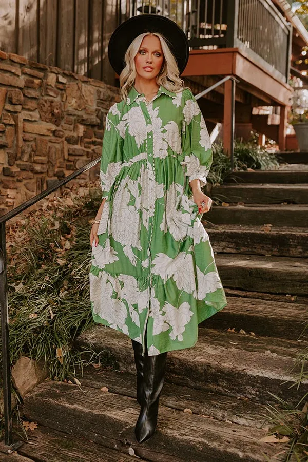 Bistro Bound Floral Midi in Green sold by Impressions product image thumbnail 2