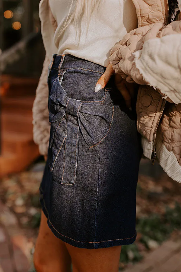 The Kaeli High Waist Denim Skirt in Dark Wash sold by Impressions product image thumbnail 2