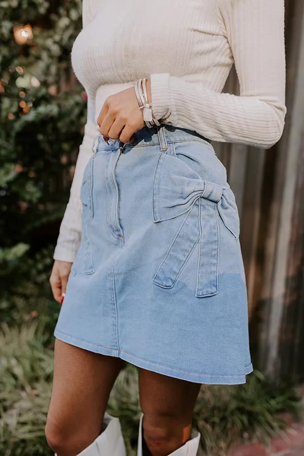 The Kaeli High Waist Denim Skirt in Light Wash sold by Impressions product image thumbnail 3