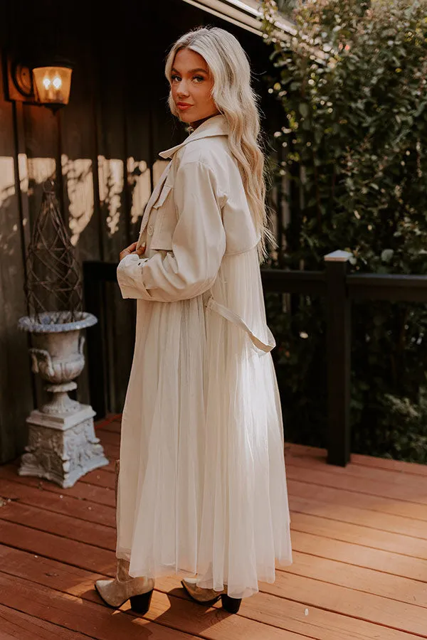 Catwalk Crush Mesh Trench Coat in Cream sold by Impressions product image thumbnail 5