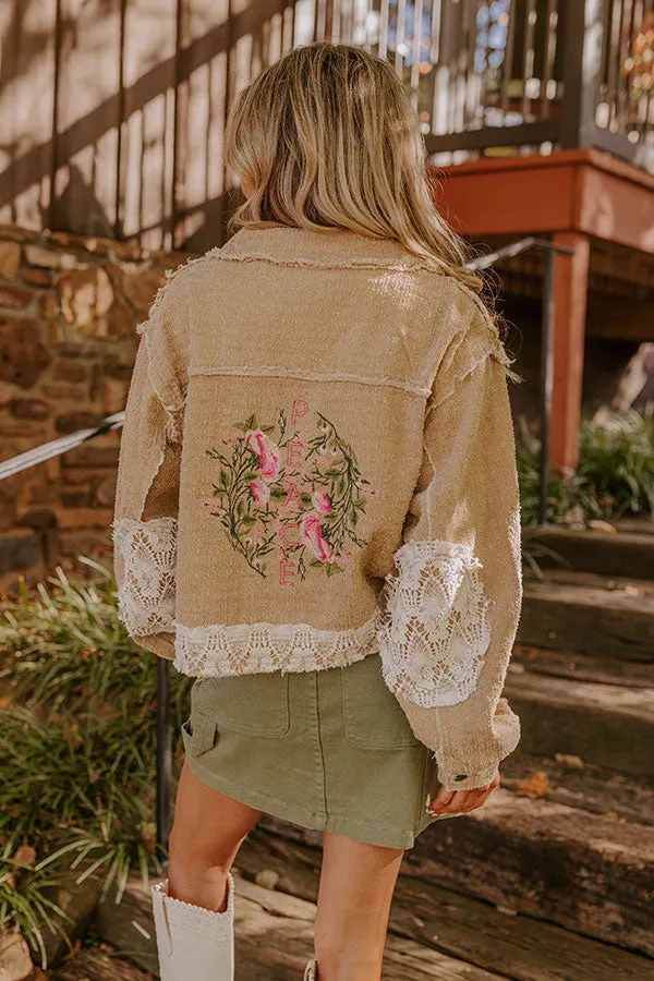Boho Lifestyle Embroidered Jacket in Khaki sold by Impressions product image thumbnail 5
