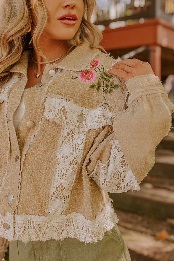 Boho Lifestyle Embroidered Jacket in Khaki sold by Impressions product image thumbnail 3