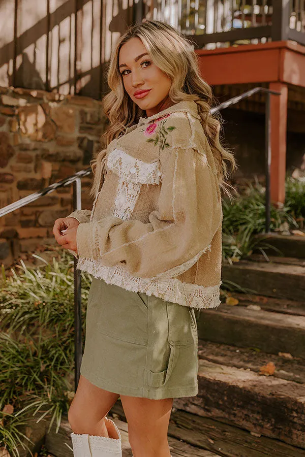 Boho Lifestyle Embroidered Jacket in Khaki sold by Impressions product image thumbnail 4