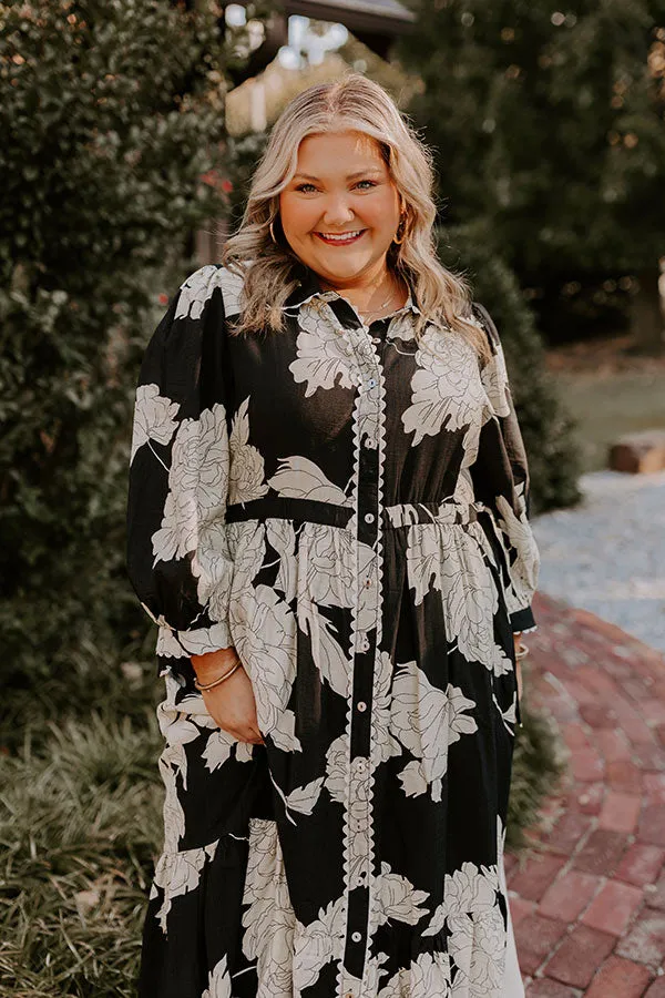 Bistro Bound Floral Midi in Black Curves sold by Impressions product image thumbnail 4