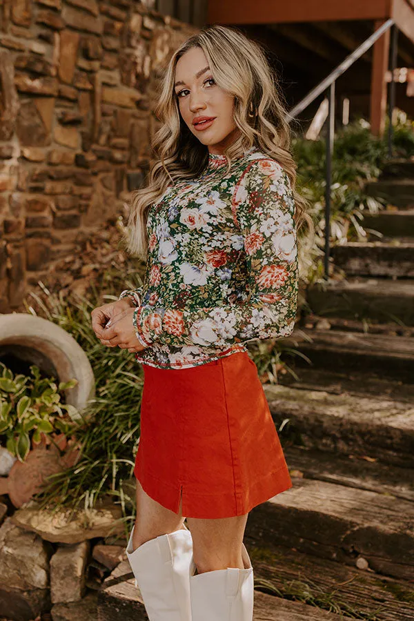 Floral Dreams Mesh Top in Hunter Green sold by Impressions product image thumbnail 3