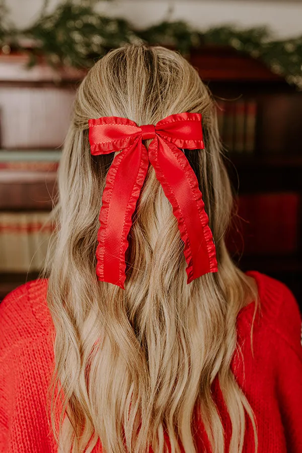 Cue The Charm Bow Hair Clip in Red sold by Impressions product image thumbnail 2