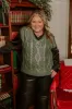 Holiday Party Metallic Knit Vest Top in Hunter Green Curves sold by Impressions