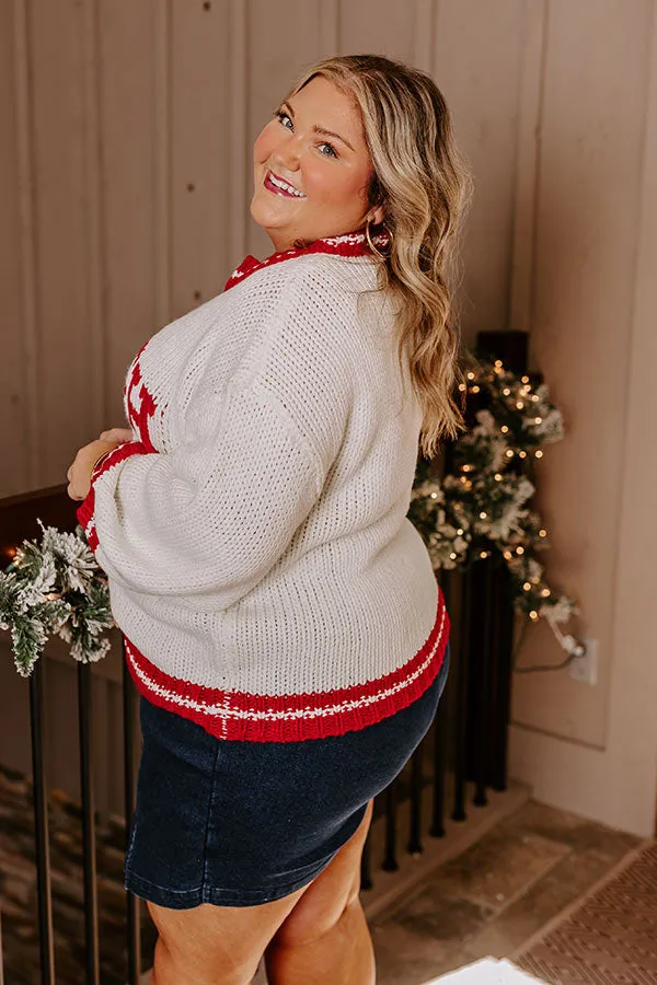 Holiday Vibes Knit Sweater in Sleigh Ivory Curves sold by Impressions product image thumbnail 3