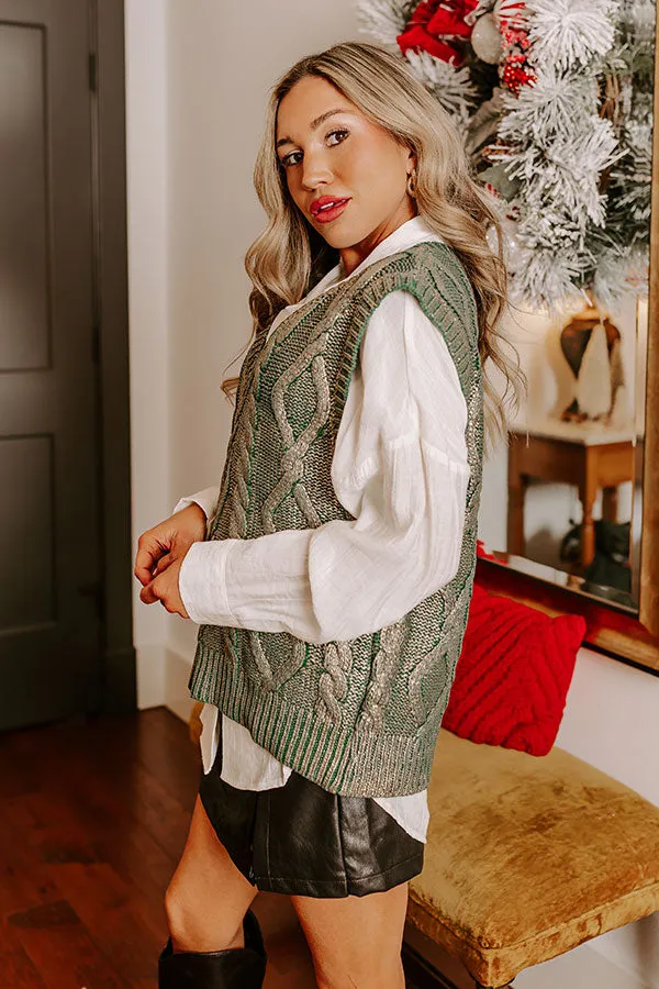 Holiday Party Metallic Knit Vest Top in Hunter Green sold by Impressions product image thumbnail 3