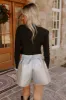 Cue The Sparkle Rhinestone Bodysuit in Black sold by Impressions