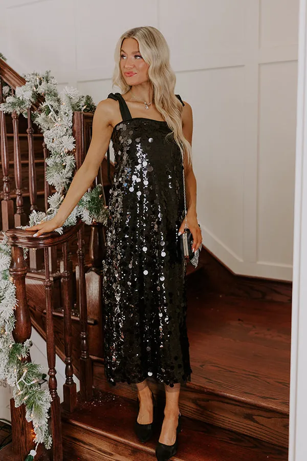 Full Of Glam Sequin Midi in Black sold by Impressions
