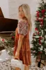 Charmed Moments Velvet Mini Dress in Cinnamon sold by Impressions
