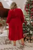 For The Love Of Bows Velvet Midi in Crimson Curves sold by Impressions