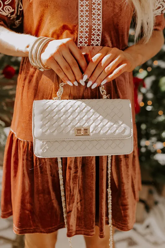 Remarkable Style Faux Leather Woven Purse in Oatmeal sold by Impressions