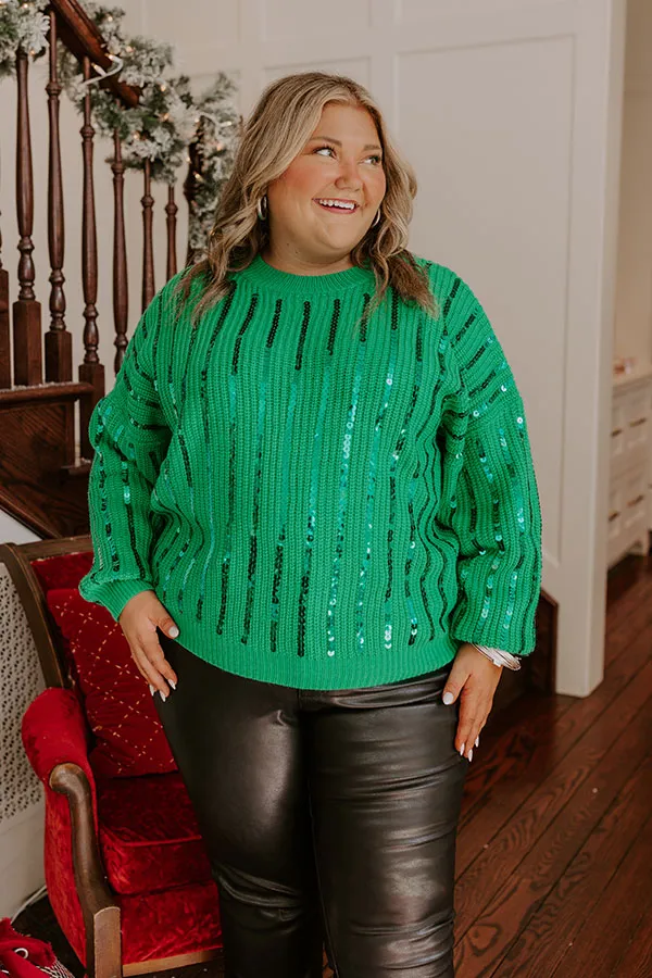Holiday Fun Sequin Sweater in Green Curves sold by Impressions product image thumbnail 2