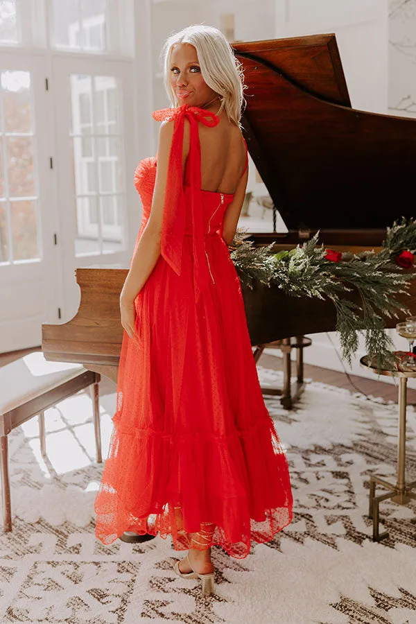 Twirls Around The Room Tulle Midi in Red sold by Impressions product image thumbnail 2