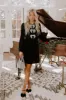 Bows And Kisses Velvet Mini Dress in Black sold by Impressions