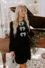 Bows And Kisses Velvet Mini Dress in Black sold by Impressions