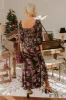 Autumn Encounters Satin Floral Maxi Dress sold by Impressions