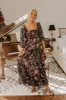 Autumn Encounters Satin Floral Maxi Dress sold by Impressions