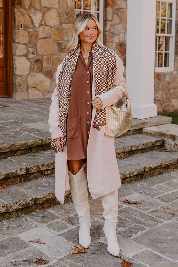 Afternoon Escape Linen-Blend Mini Dress in Chocolate sold by Impressions product image thumbnail 5