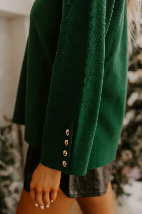 Coffee Shop Cutie Knit Sweater Top in Hunter Green sold by Impressions product image thumbnail 3