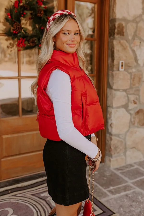 Urban Outing Faux Leather Puffer Vest in Red sold by Impressions product image thumbnail 3